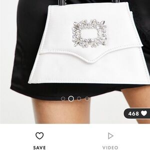 Satin Mini Handle Bag with Embellishment